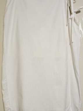 Classic White Wrap Midi Skirt with Side Tie